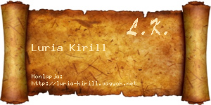Luria Kirill névjegykártya